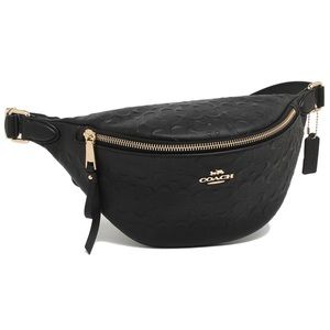 SOLD OUT!!!Coach Black Signature Belt Bag $328